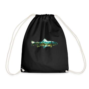 Pêche à la mouche de la truite : l’amour rétro pour le - Sac de sport léger - noir - Devant