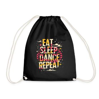 Eat Sleep Dance Repeat Typografie - Turnbeutel - Schwarz - Vorne