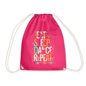 Eat Sleep Dance Repeat Typografie - Turnbeutel - Fuchsia - Vorne