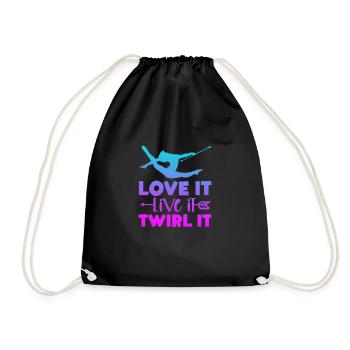 Baton Twirling Gymnastique Gymnastique Cadeau - Sac de sport léger - noir - Devant