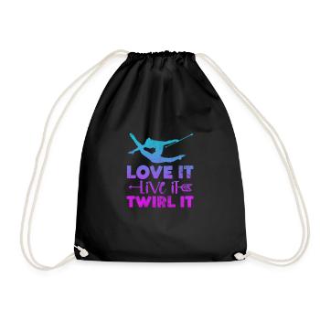 Baton Twirling - Drawstring Bag - black - Front