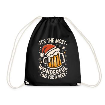 Chapeau de Père Noël Père Noël Amateur de bière Dicton - Sac de sport léger - noir - Devant