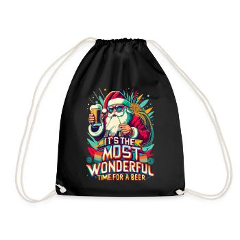 Idée cadeau de l’amateur de bière du Père Noël - Sac de sport léger - noir - Devant