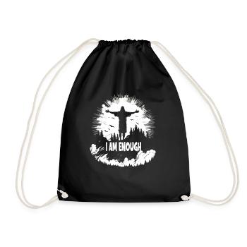 Christliche Zitate Designs I Am Enough - Turnbeutel - Schwarz - Vorne