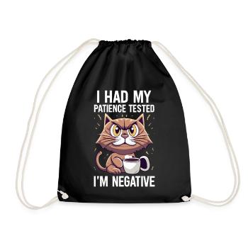 Funny Cat Lover Cat Cat Saying - Drawstring Bag - black - Front