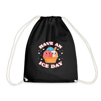 Ice Cream Ice Cream Ice Cream Summer Gift - Drawstring Bag - black - Front