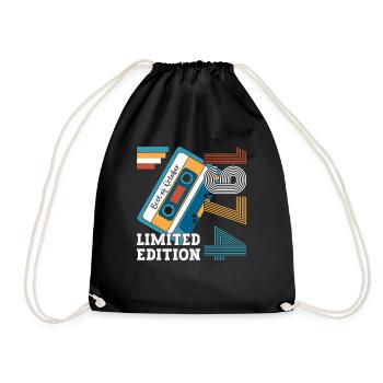 49th Birthday October Vintage 1974 Cassette - Drawstring Bag - black - Front