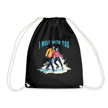 Ice skater Ice skating Ice skating - Drawstring Bag - black - Front