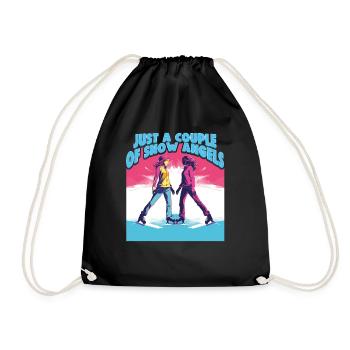 Ice skater Ice skating Ice skating - Drawstring Bag - black - Front
