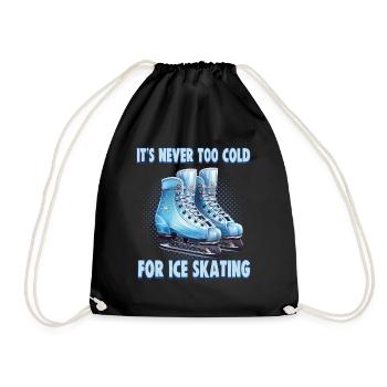 Ice skater Ice skating Ice skating - Drawstring Bag - black - Front