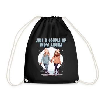 Ice skater Ice skating Ice skating - Drawstring Bag - black - Front