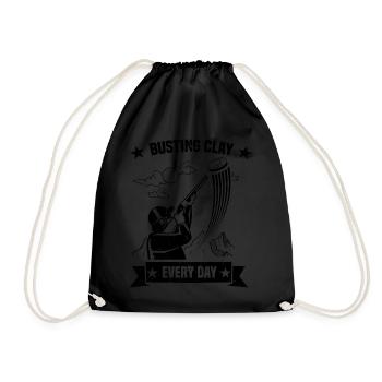 Tontaubenschießen Sprüche | Skeet Hobby Geschenke - Turnbeutel - Schwarz - Vorne