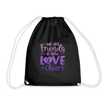 Cheerleader Cheerleading Sport Gymnastics Gift - Drawstring Bag - black - Front