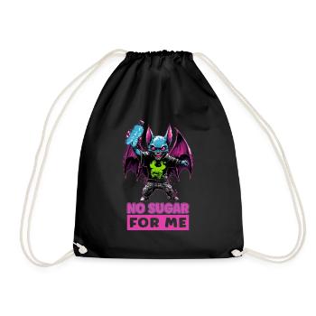 Diabetiker-Halloween-Fledermaus Kein Zucker für - Turnbeutel - Schwarz - Vorne