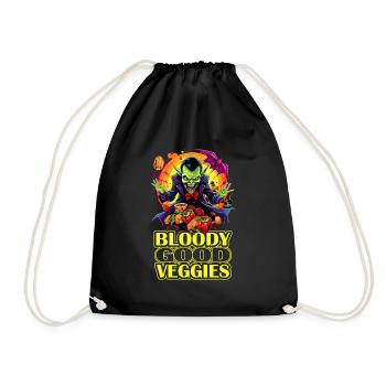 Le vampire d'Halloween mange de bons légumes - Sac de sport léger - noir - Devant