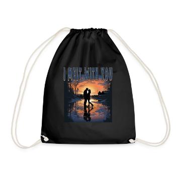 Ice skater Ice skating Ice skating - Drawstring Bag - black - Front