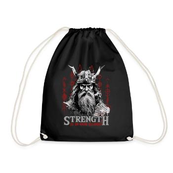 Strength is in our blood Viking culture - Drawstring Bag - black - Front