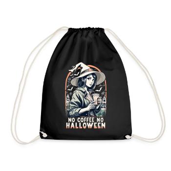 No Coffee No Halloween Morning Muffle Witch - Drawstring Bag - black - Front