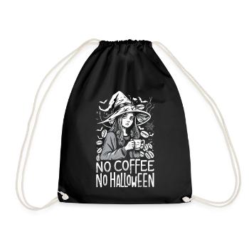 No Coffee No Halloween Morning Muffle Witch - Drawstring Bag - black - Front