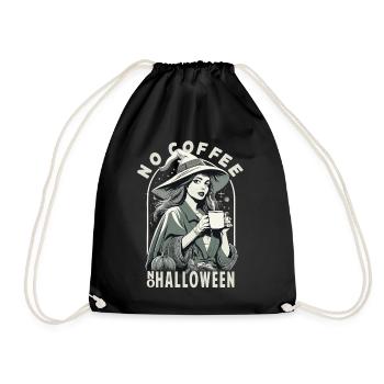 No Coffee No Halloween Morning Muffle Witch - Drawstring Bag - black - Front