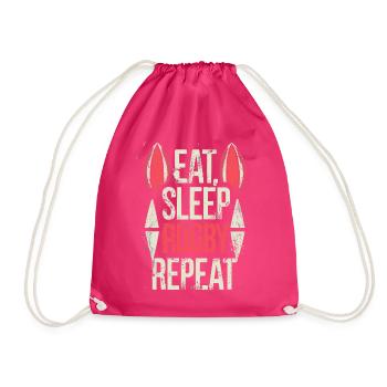 Eat Sleep Rugby Repeat Sport Typografie - Turnbeutel - Fuchsia - Vorne