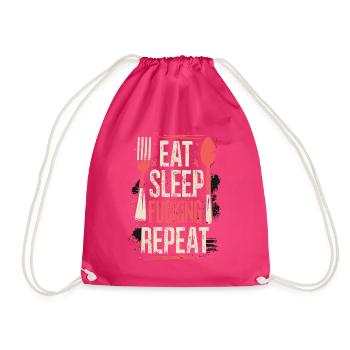 Eat Sleep Fucking Repeat Sport Typografie - Turnbeutel - Fuchsia - Vorne