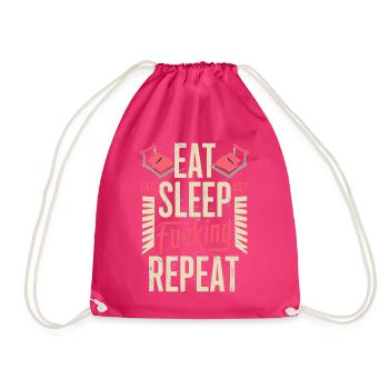 Eat Sleep Fucking Repeat Sport Typografie - Turnbeutel - Fuchsia - Vorne