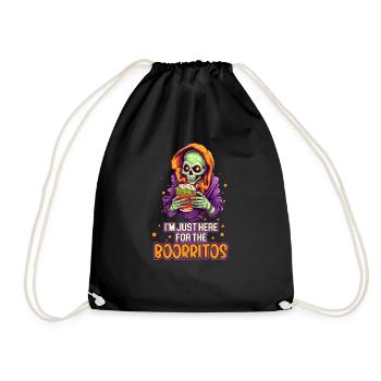 I'm Just Here for the Boorritos Costume for - Drawstring Bag - black - Front