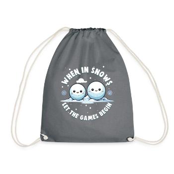 Schneeballschlacht - Quand il neige, laissez les jeux - Sac de sport léger - gris - Devant