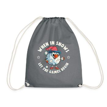Schneeballschlacht - Quand il neige, laissez les jeux - Sac de sport léger - gris - Devant