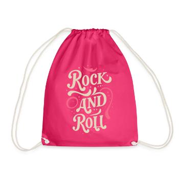 Rock And Roll Rock Statement Motto - Drawstring Bag - fuchsia - Front