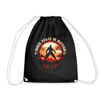 Tai Chi Design Paix Intérieure en Mouvement Taijiquan - Sac de sport léger - noir - Devant