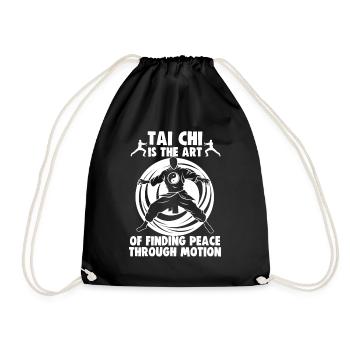 Tai Chi is the art of finding peace Taijiquan - Drawstring Bag - black - Front