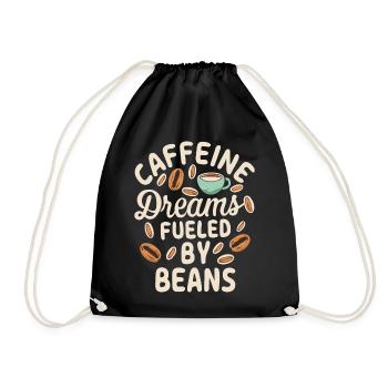 Rêves de caféine alimentés par les haricots Café Dicton - Sac de sport léger - noir - Devant