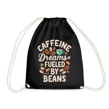 Rêves de caféine alimentés par les haricots Café Dicton - Sac de sport léger - noir - Devant