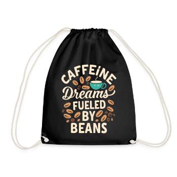 Rêves de caféine alimentés par les haricots Café Dicton - Sac de sport léger - noir - Devant