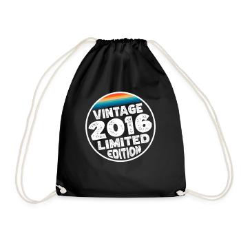 Vintage 2016 Geburtstag Geschenk Kinderparty - Turnbeutel - Schwarz - Vorne