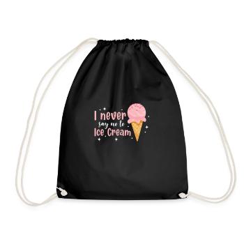 Eiscreme Eis Eiskrem Ice Cream Sommer Geschenk - Turnbeutel - Schwarz - Vorne