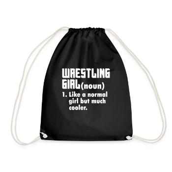 Wrestling Wrestler Fight Wrestling Ringer Gift - Drawstring Bag - black - Front