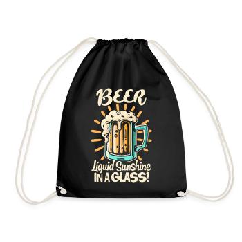 Bière liquide soleil dans un verre Dicton de bière - Sac de sport léger - noir - Devant
