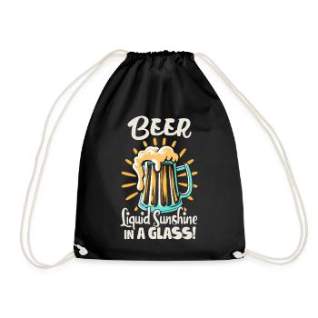 Bière liquide soleil dans un verre Dicton de bière - Sac de sport léger - noir - Devant