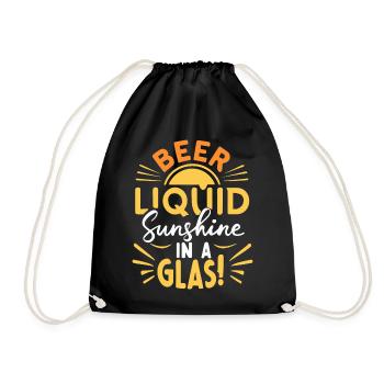 Bière liquide soleil dans un verre Dicton de bière - Sac de sport léger - noir - Devant
