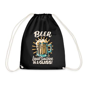 Bière liquide soleil dans un verre Dicton de bière - Sac de sport léger - noir - Devant