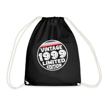 Vintage 1999 Birthday Gift Birthday Party - Drawstring Bag - black - Front
