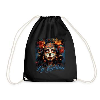 La Catrina Cool Dia De Los Muertos Design - Drawstring Bag - black - Front