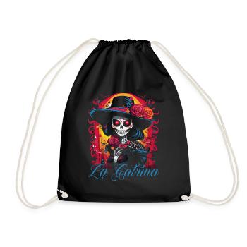 La Catrina Cool Dia De Los Muertos Design - Drawstring Bag - black - Front