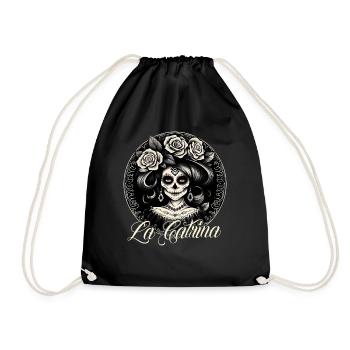 La Catrina Cool Dia De Los Muertos Design - Drawstring Bag - black - Front