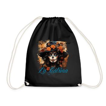 La Catrina Cool Dia De Los Muertos Design - Drawstring Bag - black - Front