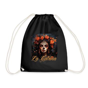 La Catrina Cool Dia De Los Muertos Design - Drawstring Bag - black - Front