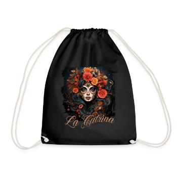 La Catrina Cool Dia De Los Muertos Design - Drawstring Bag - black - Front